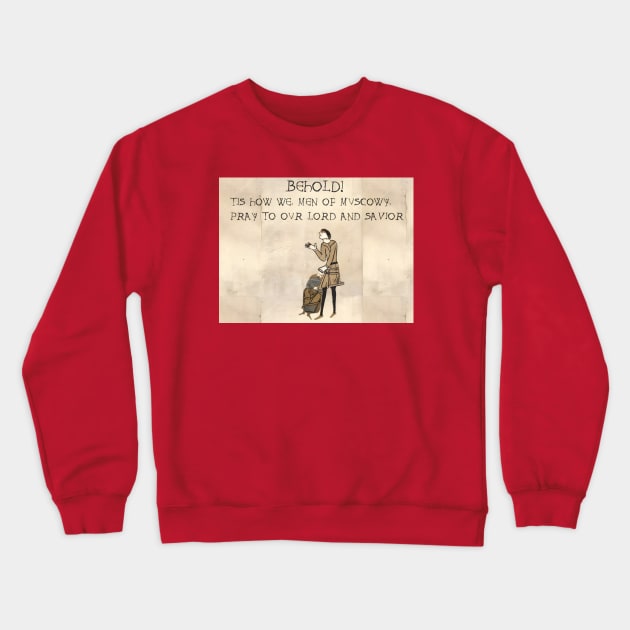 Funny Medieval, Funny Behold The Field, Zero Fucks meme, Humor Dank Meme Crewneck Sweatshirt by Ksarter